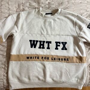 Women’s white fox crew neck